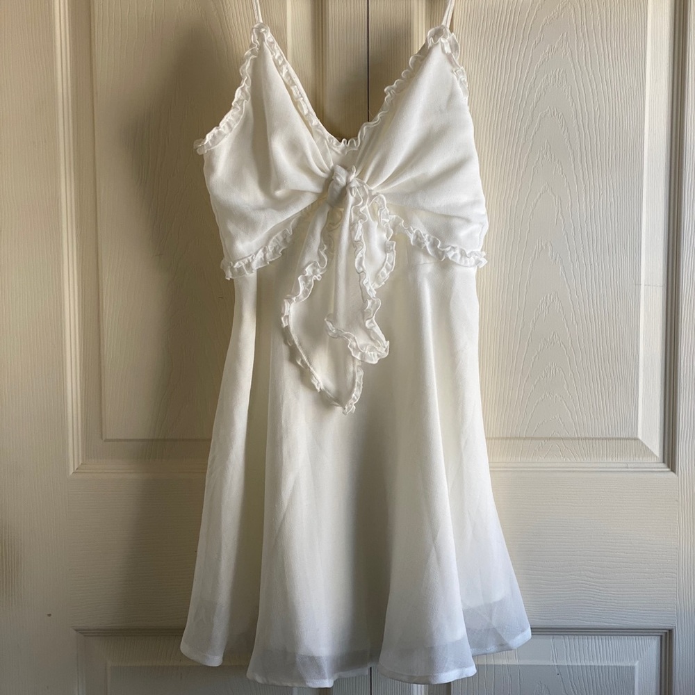 Lulus white ruffle short dress